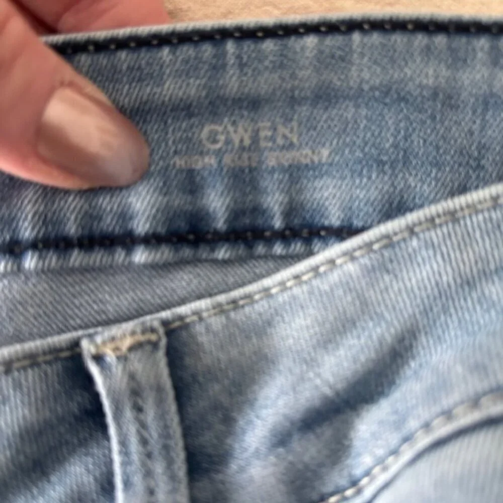 Fidelity | Gwen High Waist Ripped Skinny Jeans in Skyline size 30